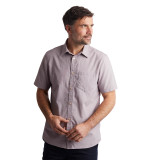 Men's Finchley Short Sleeve Shirt in Plum Purple Oxford