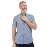 Men's Isle Short Sleeve Shirt in Shadow Blue/Slate Gingham