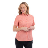 Women's Isle Short Sleeve Shirt in Pearl Orange Gingham