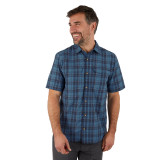 Men's Pennine Short Sleeve Shirt in Shadow Blue Check