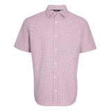 Men's Portland Short Sleeve Shirt in Grape Purple Micro Gingham