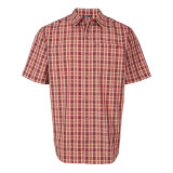 Men's Portreath Short Sleeve Shirt in Earth Red/Dusk Orange Check 