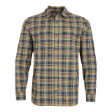 Men's Pennine Long Sleeve Shirt in Navy/Ochre Check