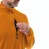 Men's Stretch Microgrid Fleece Zip Neck in Oak Yellow