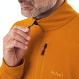 Men's Stretch Microgrid Fleece Zip Neck in Oak Yellow