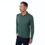 Men's Shoreline Long Sleeve Polo Shirt in Flint Green/Green Stripe