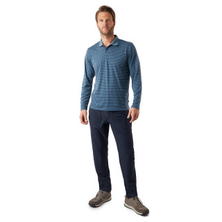 Men's Shoreline Long Sleeve Polo Shadow Blue/Navy Stripe