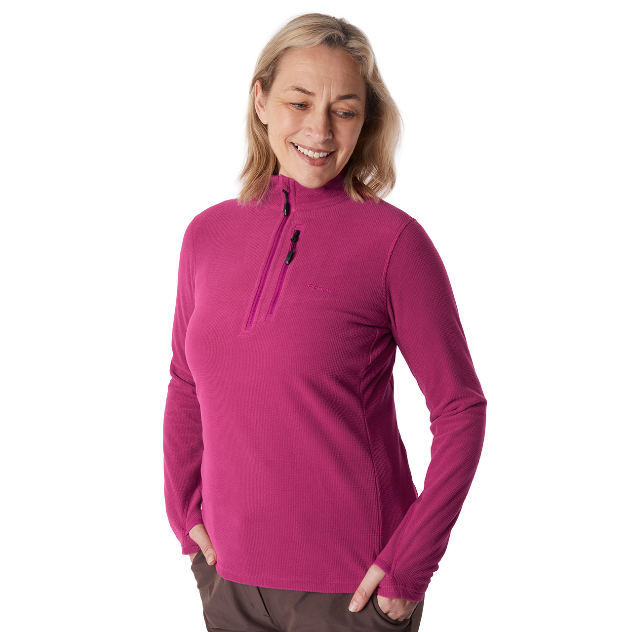 Women's Microgrid Fleece Zip Neck Top | Raspberry Pink | Rohan - Rohan
