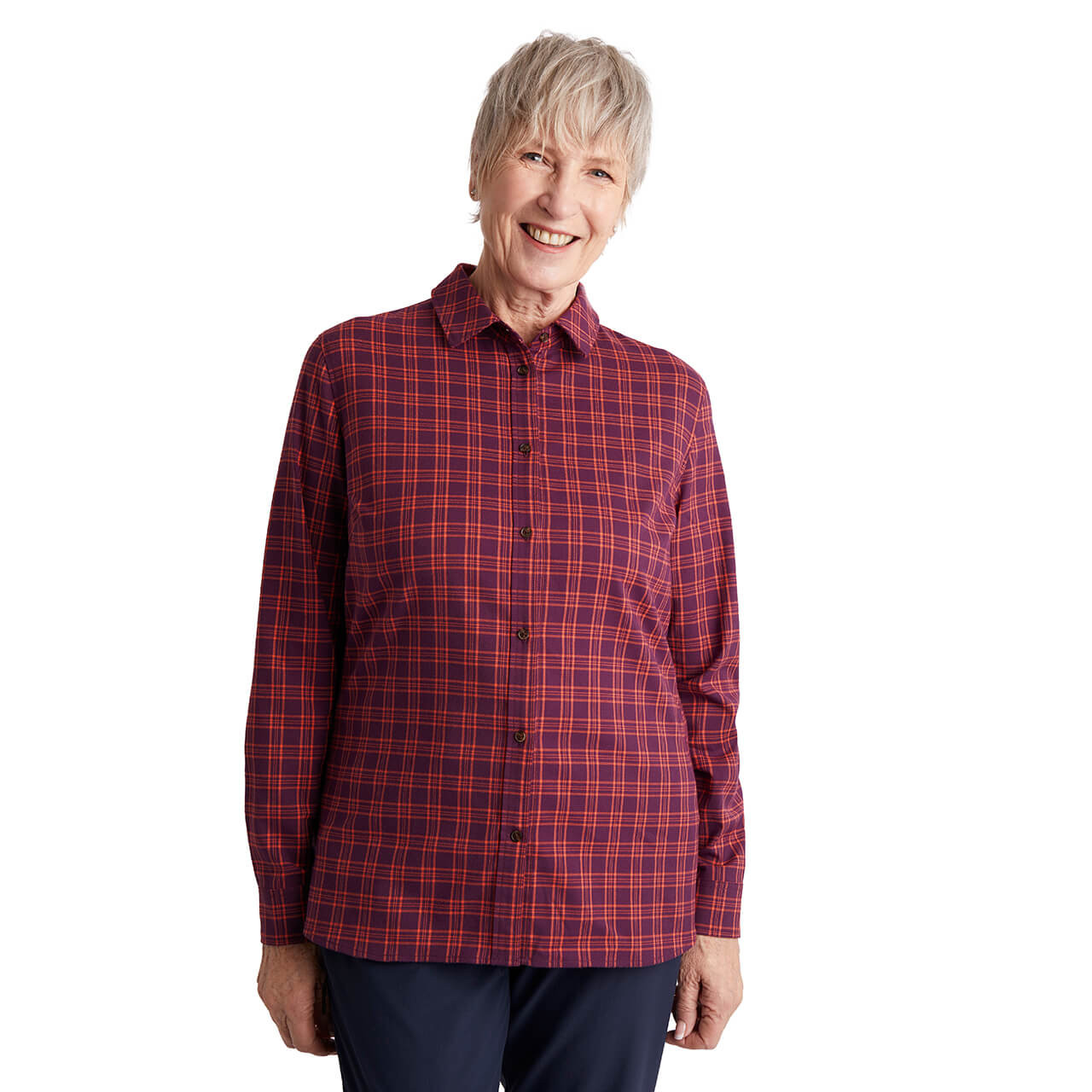 Women's Cove Long Sleeve Check Shirt Blackberry Purple/Coral