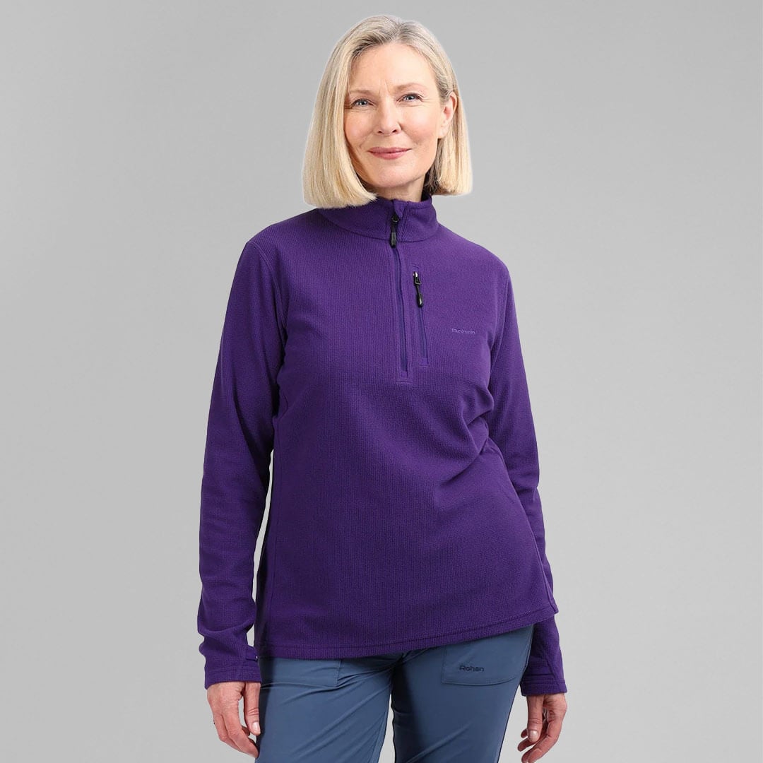 Women's Microgrid Fleece Zip Neck