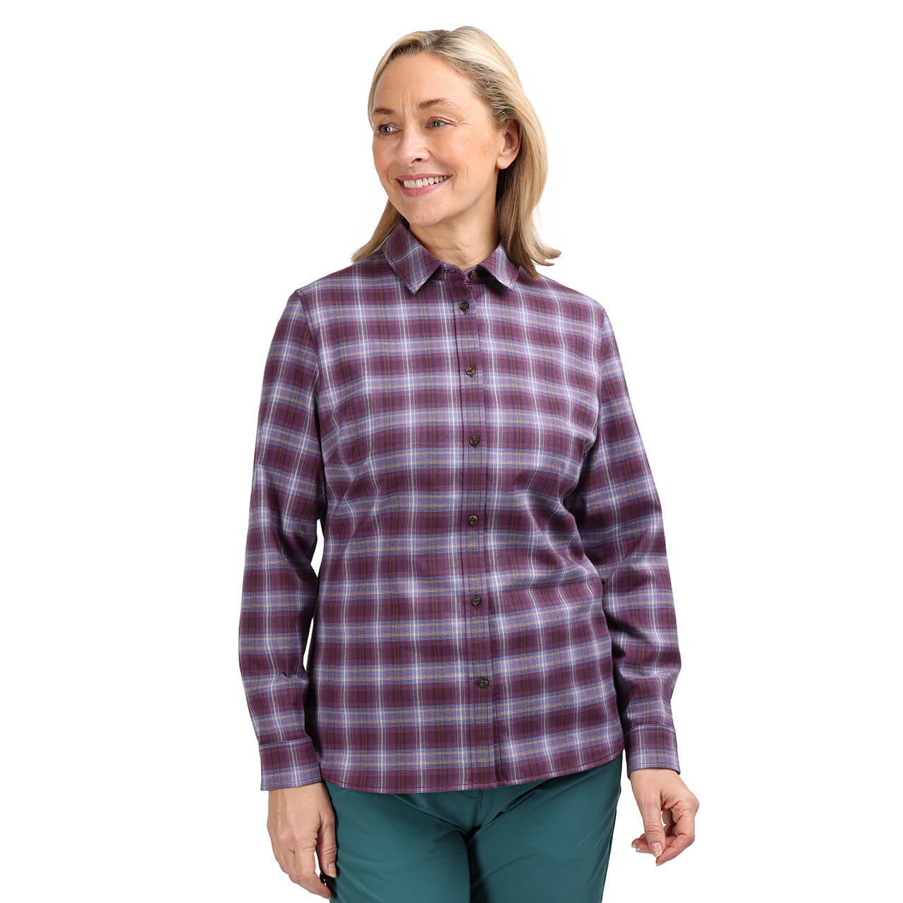Women's Cove Long Sleeve Check Shirt Purple/Lilac Check Rohan