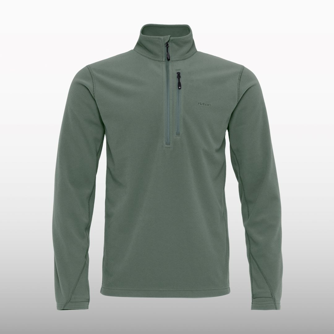 Men's Microgrid Zip Neck Top | Echo Blue | Rohan - Rohan