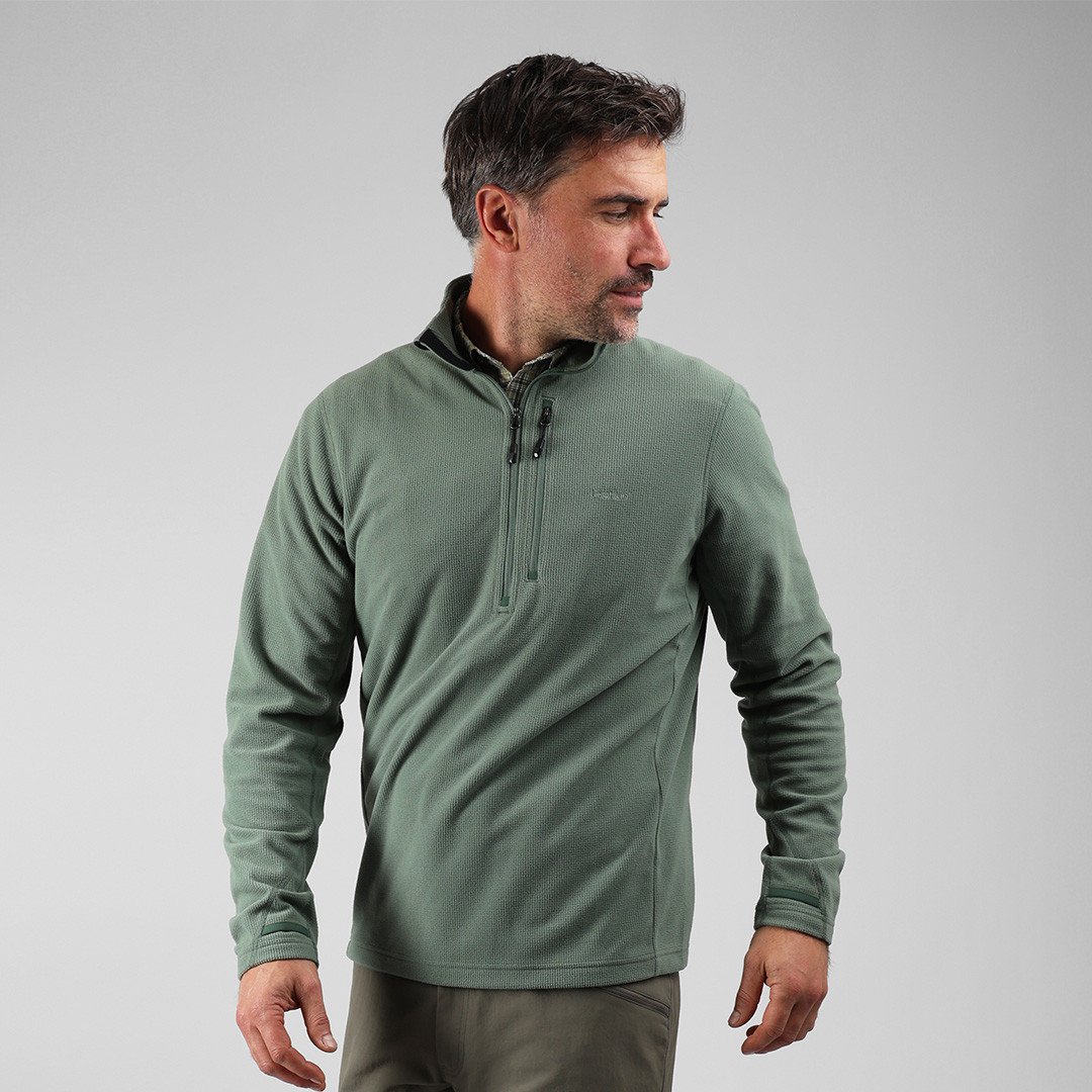 Men's Microgrid Fleece Zip Neck