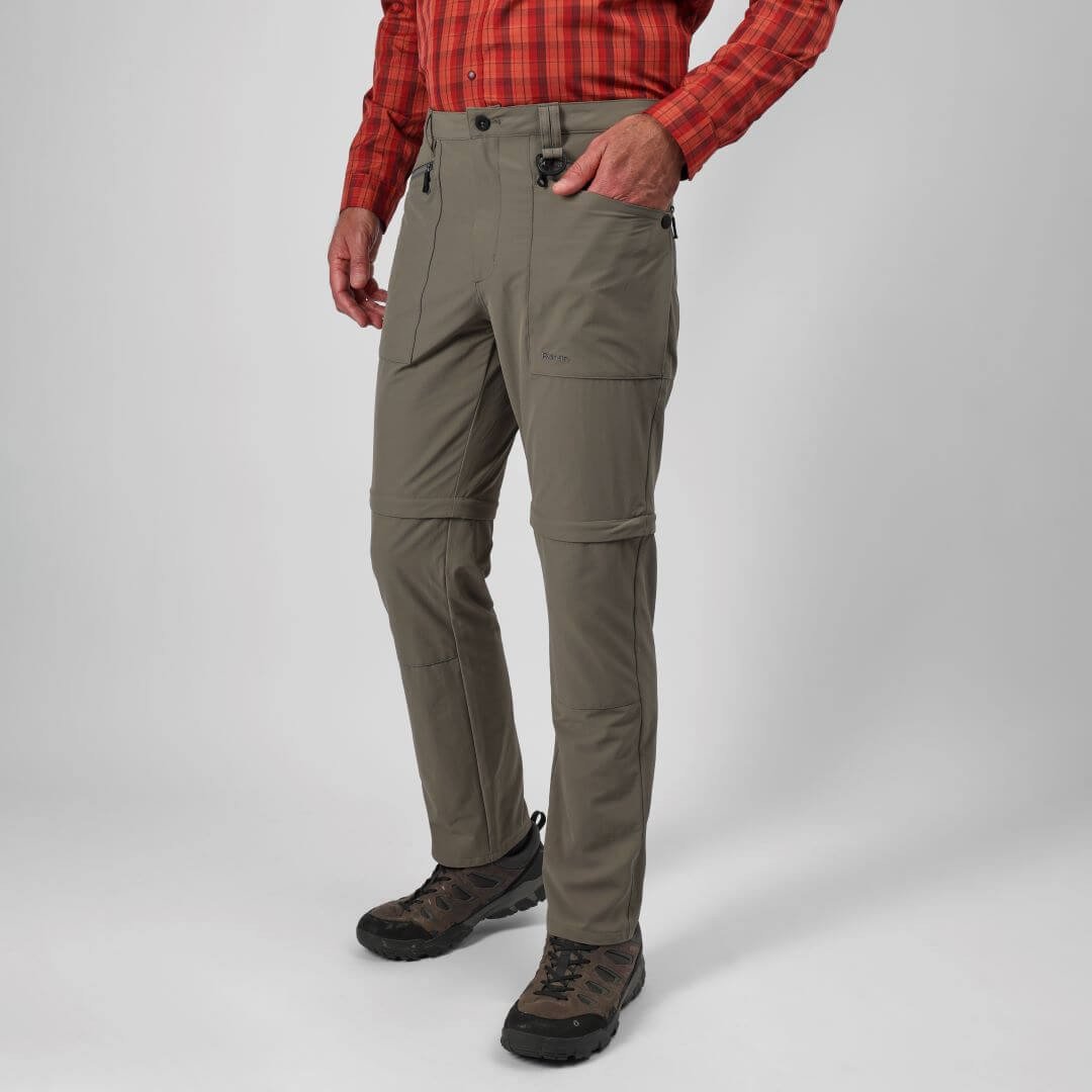 Mens Stretch Bags Zip-Off Trousers