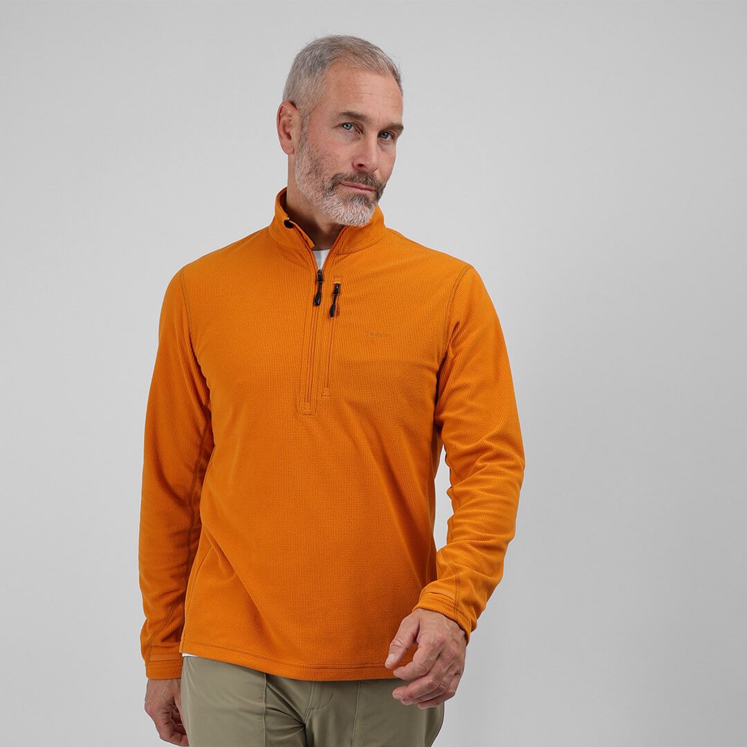 Men's Microgrid Fleece Zip Neck