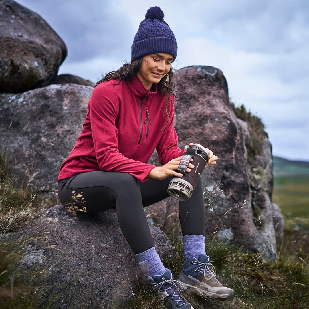 Women's Microgrid Fleece Zip Neck Top II hover