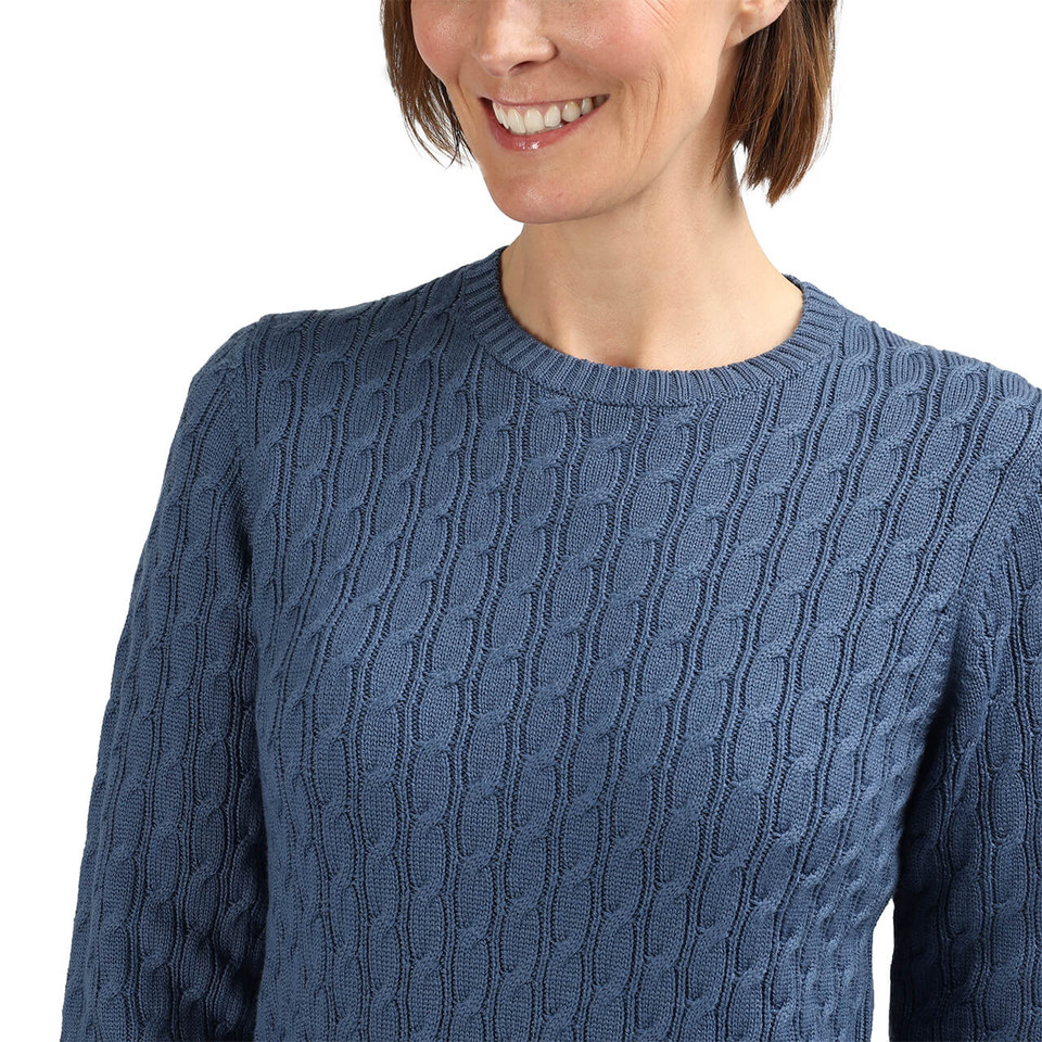Women's Wellington Crew Neck Jumper Ocean Blue Rohan Rohan