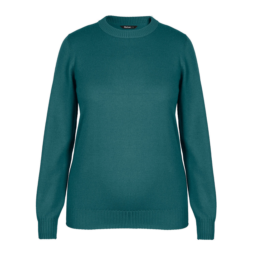 Women's Merino Crew Neck Knitted Jumper | Pacific Green