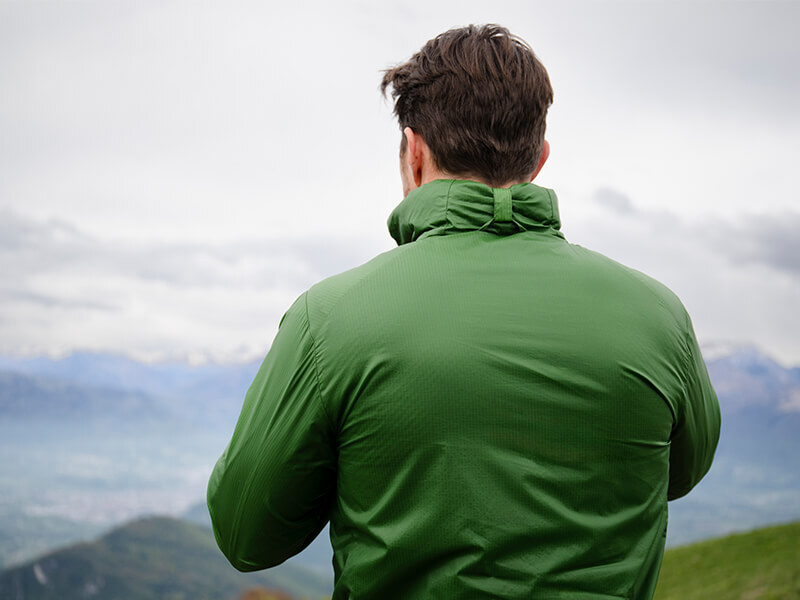 Bora Jacket on Man Shown From Behind