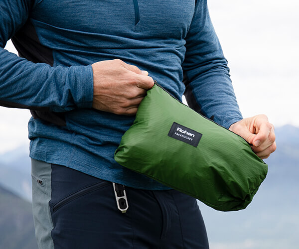 Bora Jacket Packed into a Packpocket