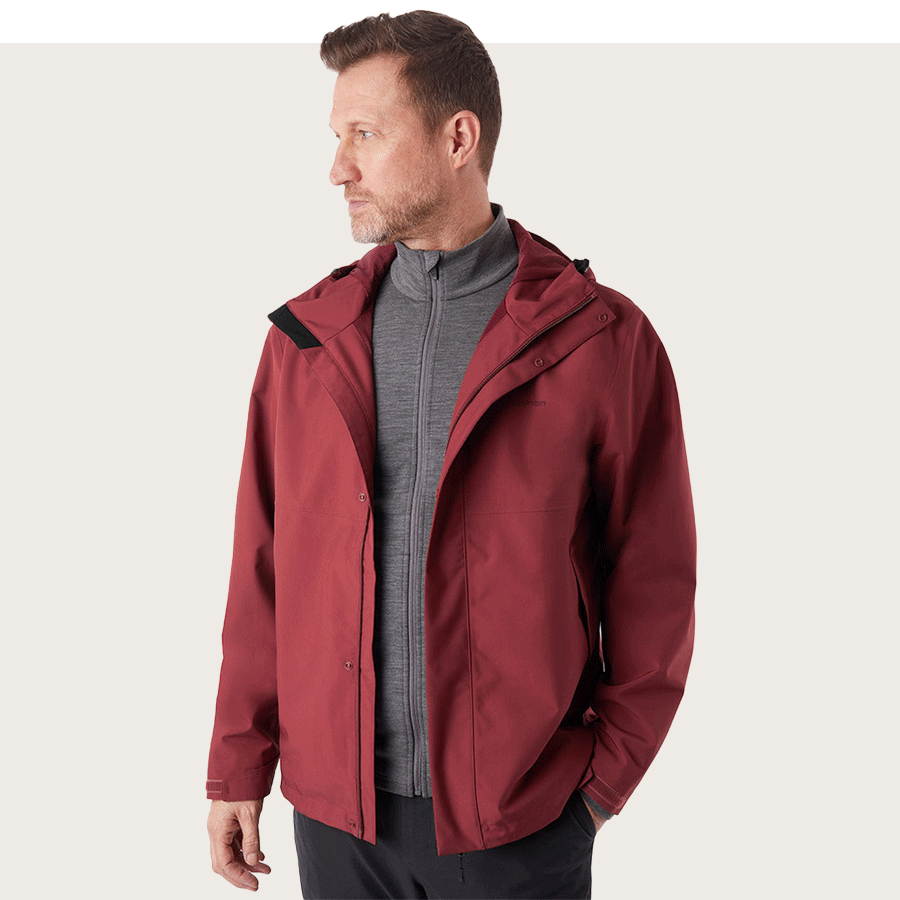 Men's Farne Waterproof Jacket in Auburn Red