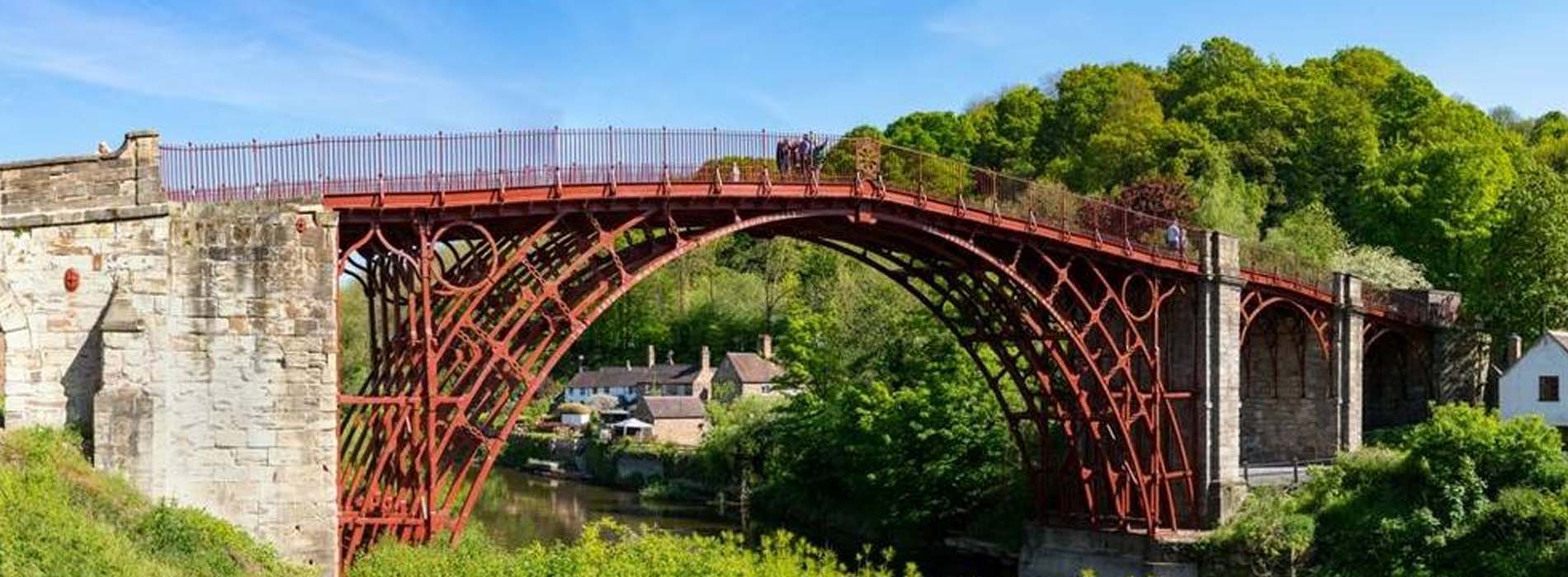 Landscape of Ironbridge Gorge in Shropshire Hills