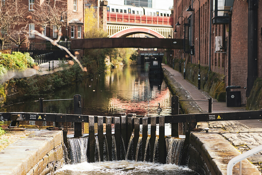 Canal Locks in Manchester, England