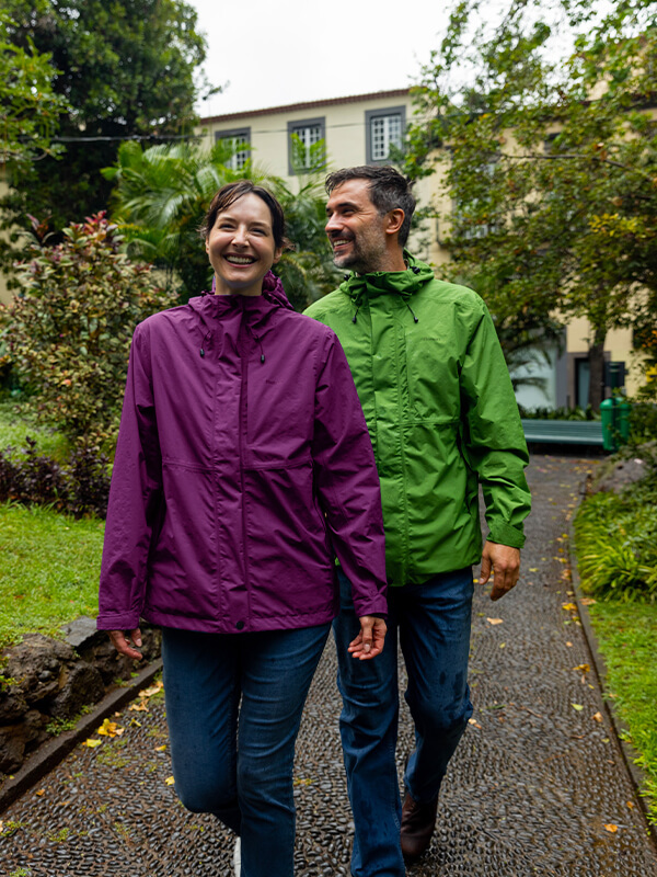 Man and Woman wearing Brecon Waterproof Jackets