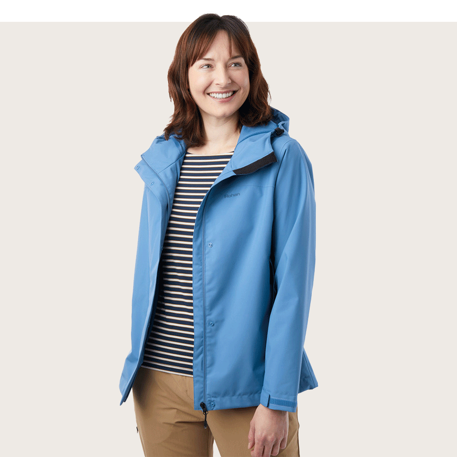 Women's Farne Waterproof Jacket in Zephyr Blue