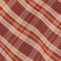 Men's Portreath Long Sleeve Shirt Earth Red/Dusk Orange Check