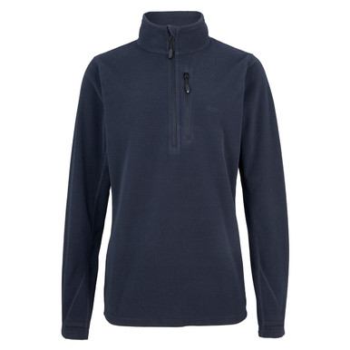 Women's Microgrid Fleece Zip Neck Top True Navy