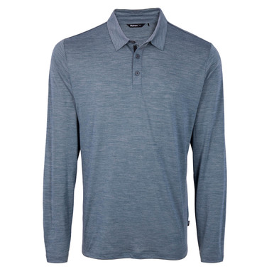 Men's Merino Cool Long Sleeve Polo Slate Grey Marl