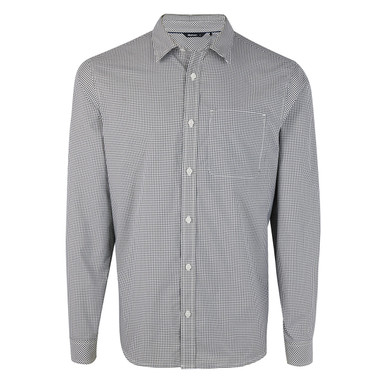 Men's Portland Long Sleeve Shirt Richmond Green Micro Gingham