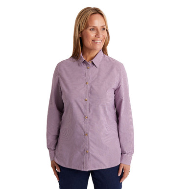 Women's Eave Long Sleeve Shirt Plum Purple Gingham