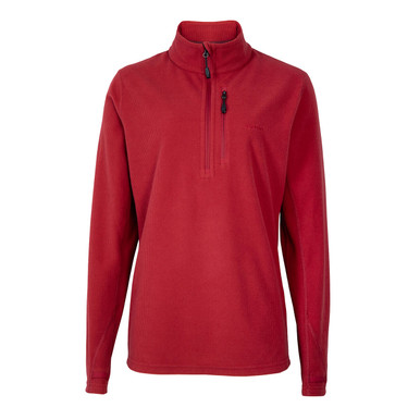 Women's Microgrid Fleece Zip Neck Top Carissa Red