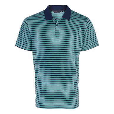 Men's Shoreline Short Sleeve Polo Wave Green Stripe