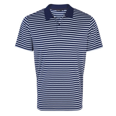 Men's Shoreline Short Sleeve Polo French Blue/Ecru Stripe