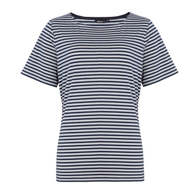 Women's Shoreline Short Sleeve Top Ecru/French Blue Stripe