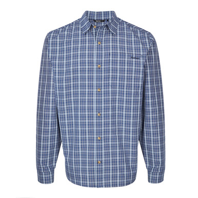 Men's Coast Long Sleeve Shirt Stratus Blue Check