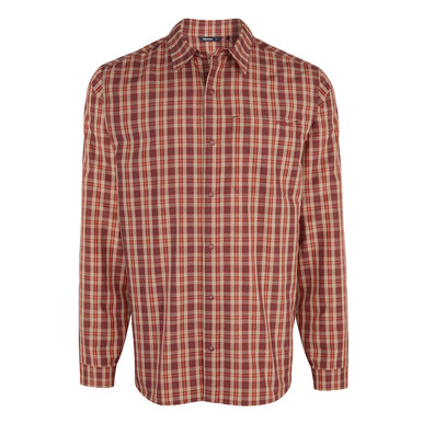 Men's Portreath Long Sleeve Shirt Earth Red/Dusk Orange Check