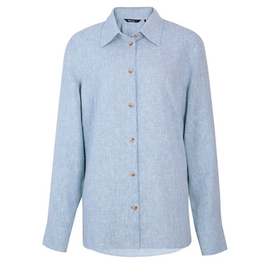 Women's Sera Linen Long Sleeve Shirt Chambray Blue