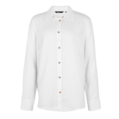 Women's Sera Linen Long Sleeve Shirt White