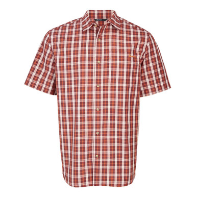 Men's Coast Short Sleeve Shirt Dusk Orange Check