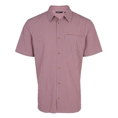 Men's Isle Short Sleeve Shirt Grape Purple Gingham