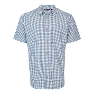 Men's Isle Short Sleeve Shirt Shadow Blue/Slate Gingham