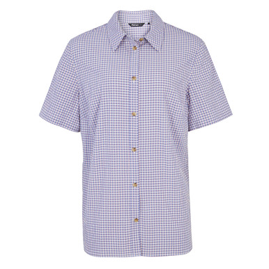 Women's Isle Short Sleeve Shirt Aster Purple Gingham