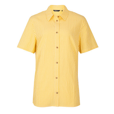 Women's Isle Short Sleeve Shirt Tuscan Yellow Gingham
