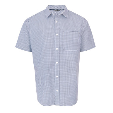 Men's Portland Short Sleeve Shirt French Blue Micro Gingham