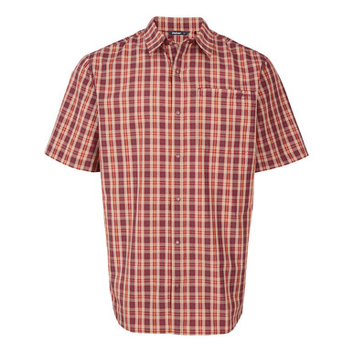 Men's Portreath Short Sleeve Shirt Earth Red/Dusk Orange Check