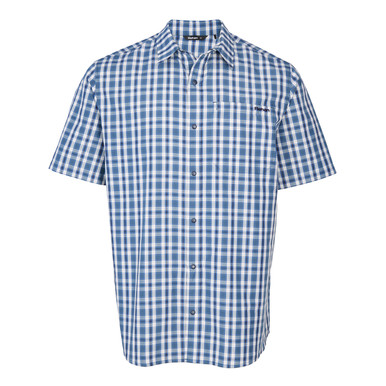 Men's Portreath Short Sleeve Shirt French Blue Check